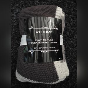 At Home Multi Texture Sweater Knit Throw